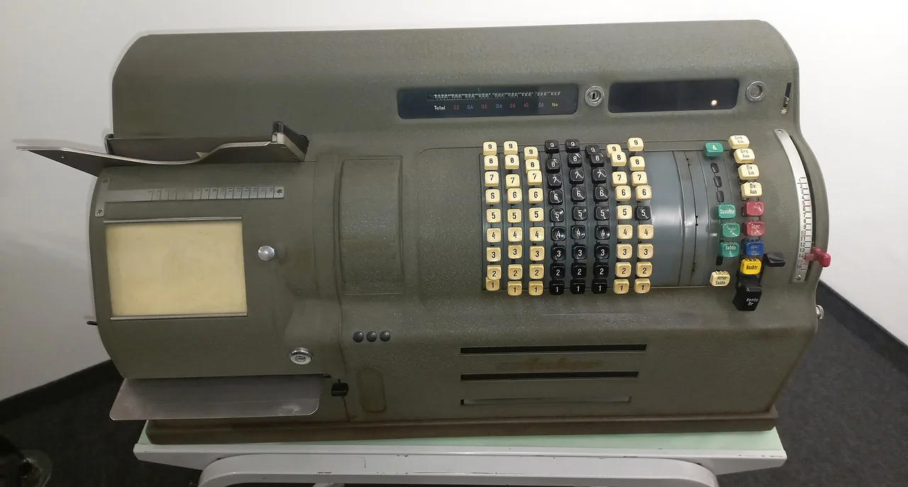 Anker accounting machine with columns of numeric keys and a paper carriage.