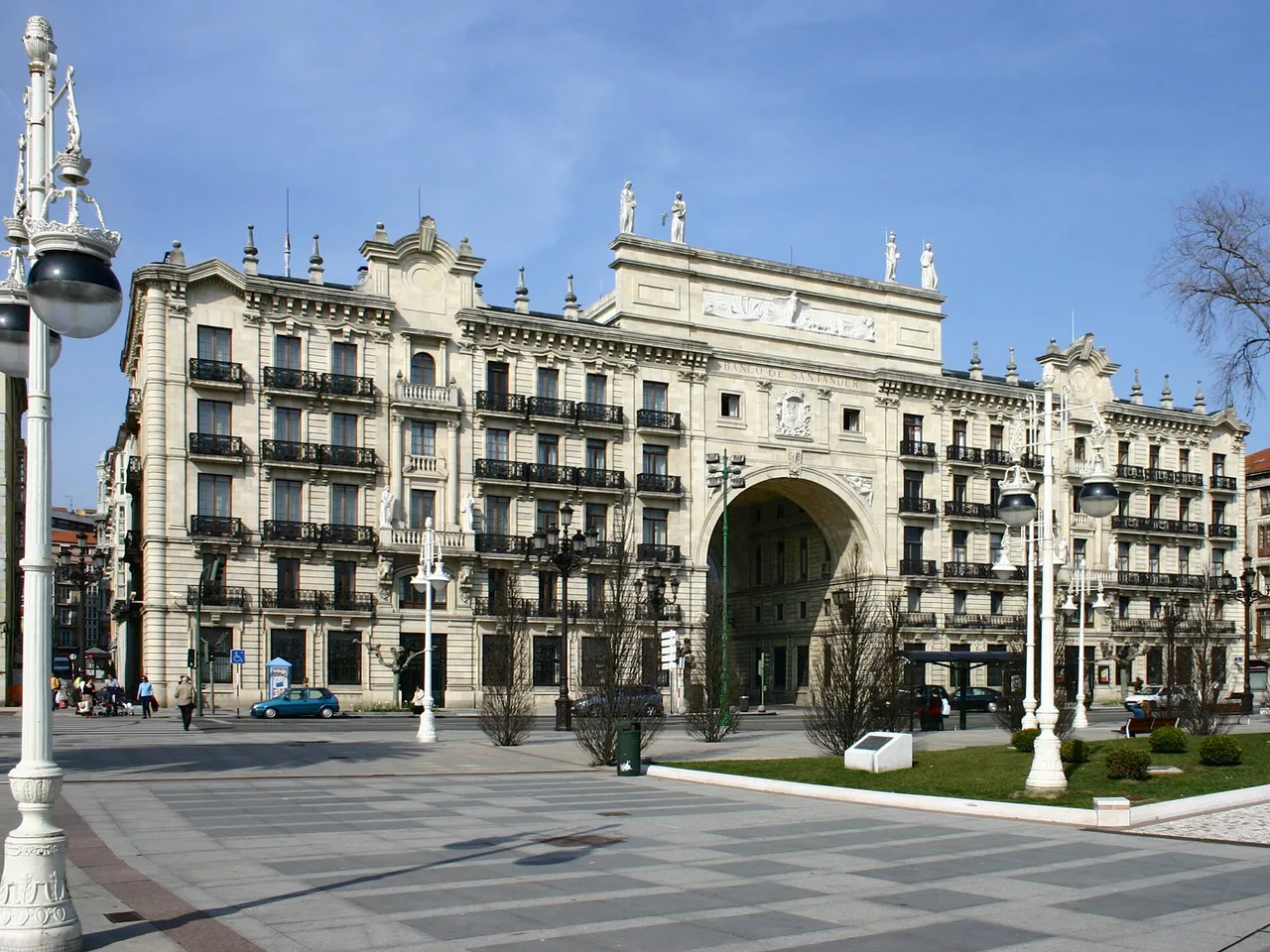 Banco Santander building in the city of Santander